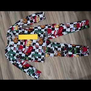 Festive Cartoon Print Pajama Set